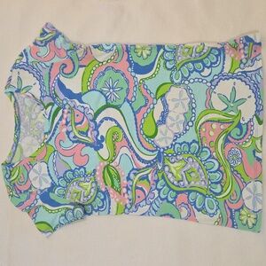 Lilly Pulitzer Short Sleeve Shirt, Size Small With Starfish And Fish.